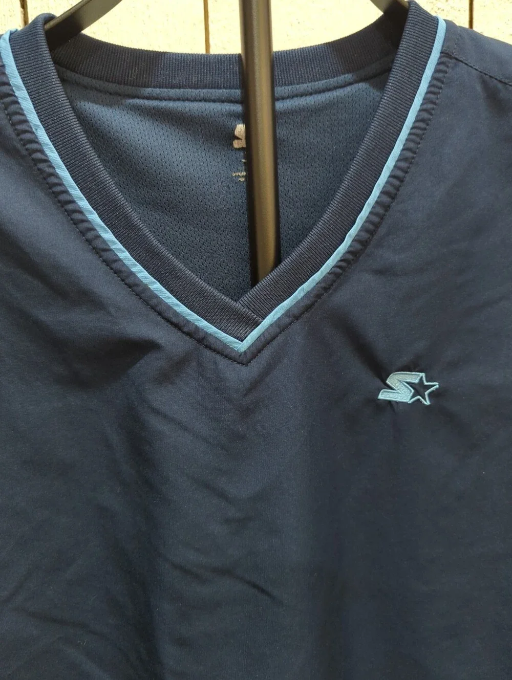 Vintage Starter Navy Blue V Neck Pullover Windbreaker - Size XL